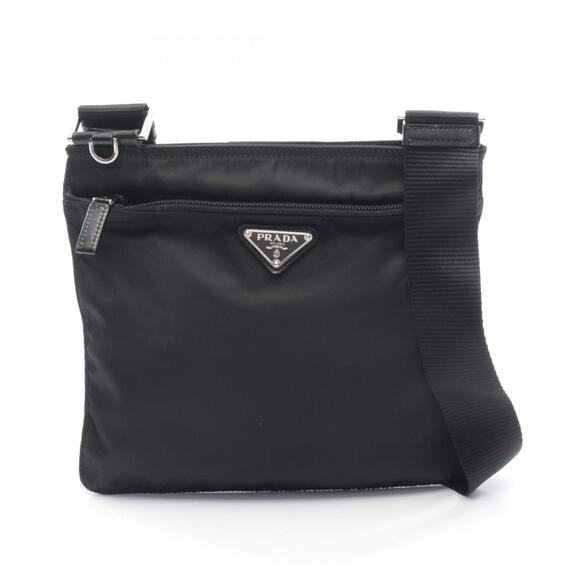 Prada VELA Shoulder Bag/Handbag Nylon and Leather Women's Black